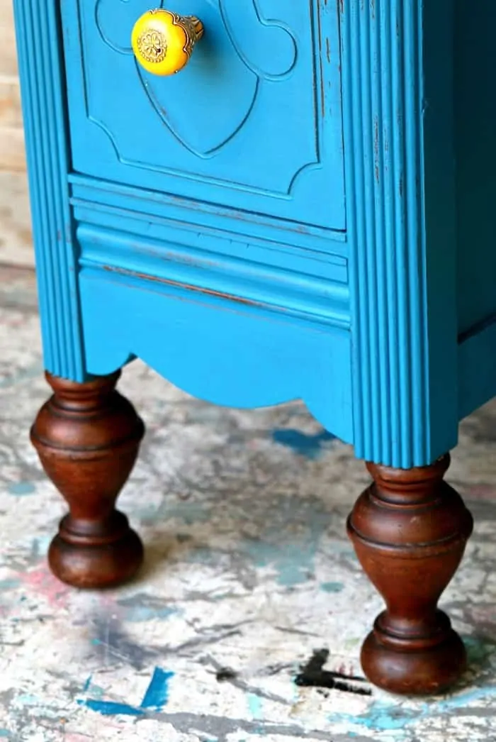 saving the original stained feet on a vintage vanity