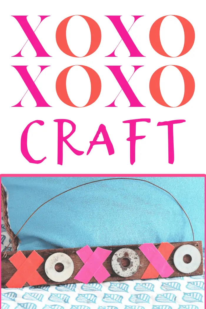 XOXO Hugs and Kisses Valentines Day craft using recycled and upcycled items