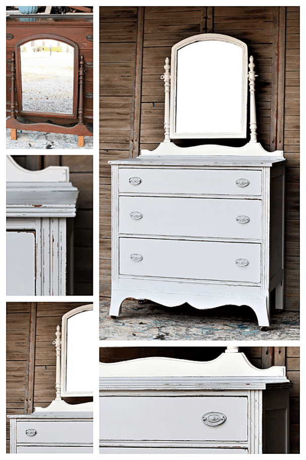 How To Distress Latex Paint Using Sandpaper - Dresser Makeover