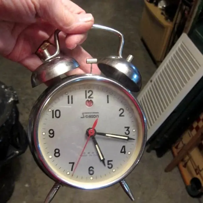 twin bell alarm clock bought at auction