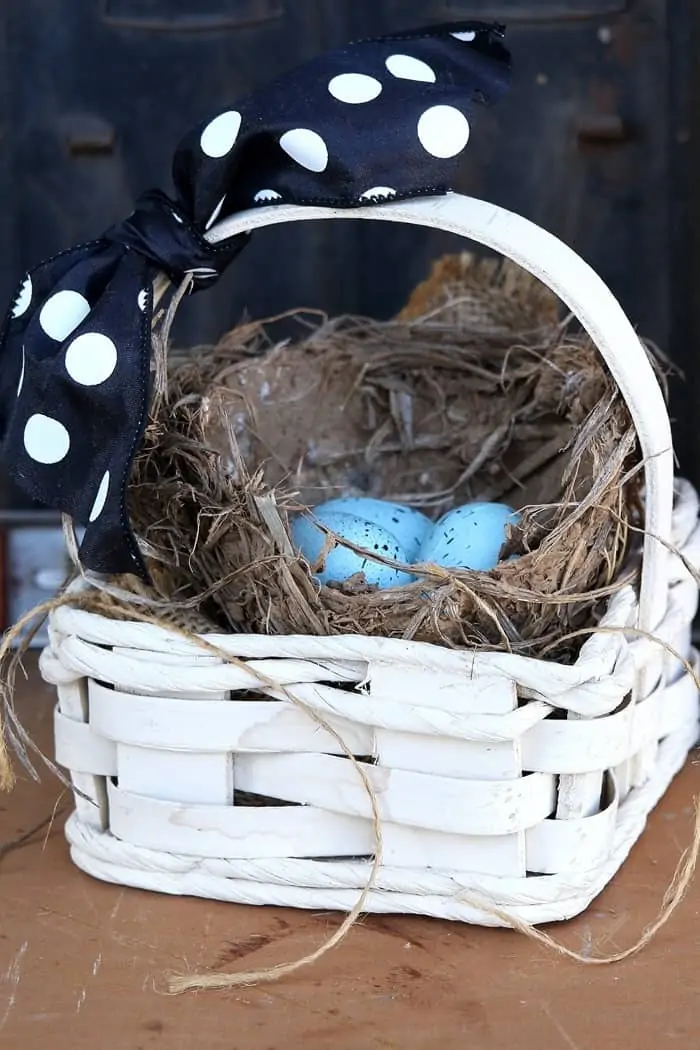 Bird Nest IN A Thrifty Basket Idea