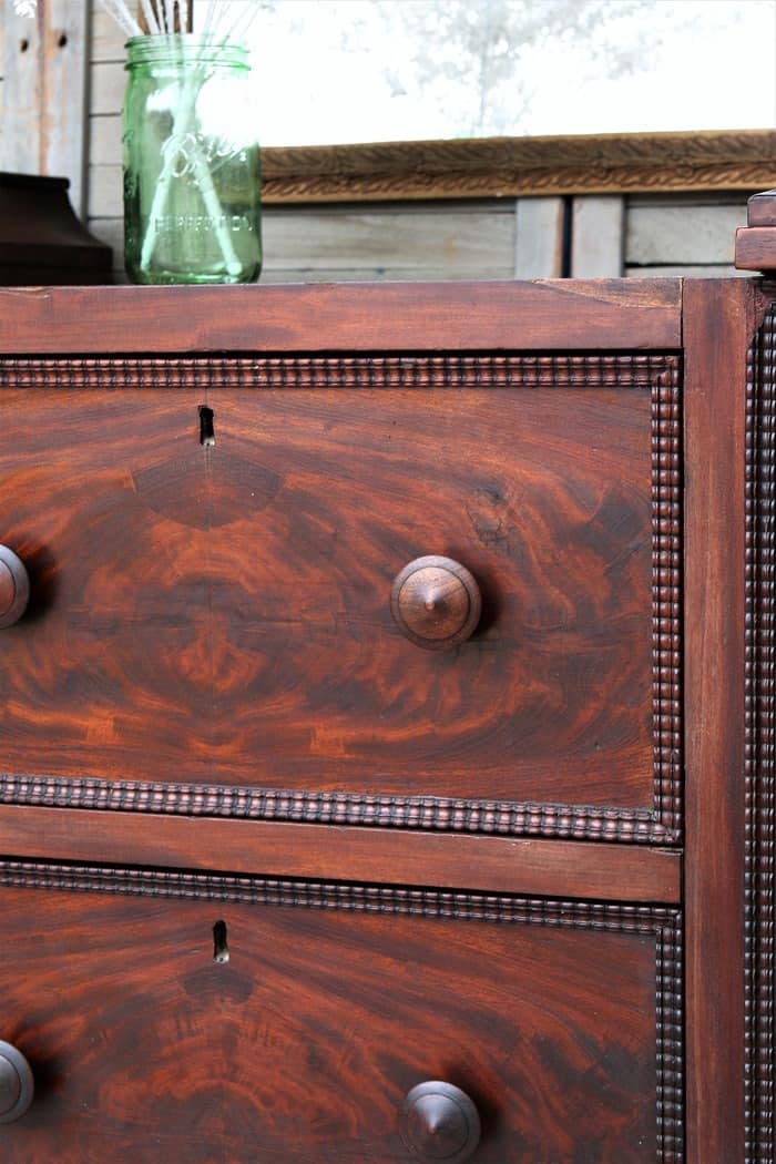 waxed and refreshed walnut Empire style antqiue furniture