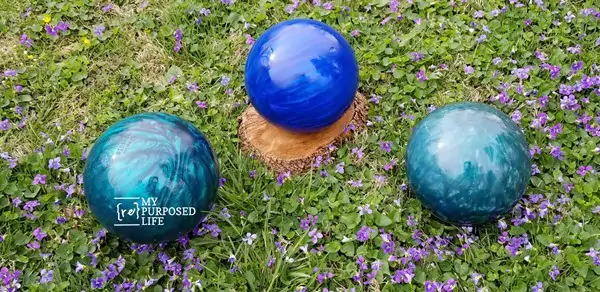 DIY Gazing Ball by My Repurposed Life, 150 DIY Outdoor Decorating Ideas On A Budget