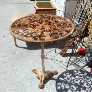 wrought iron table found at junk shop by Petticoat Junktion