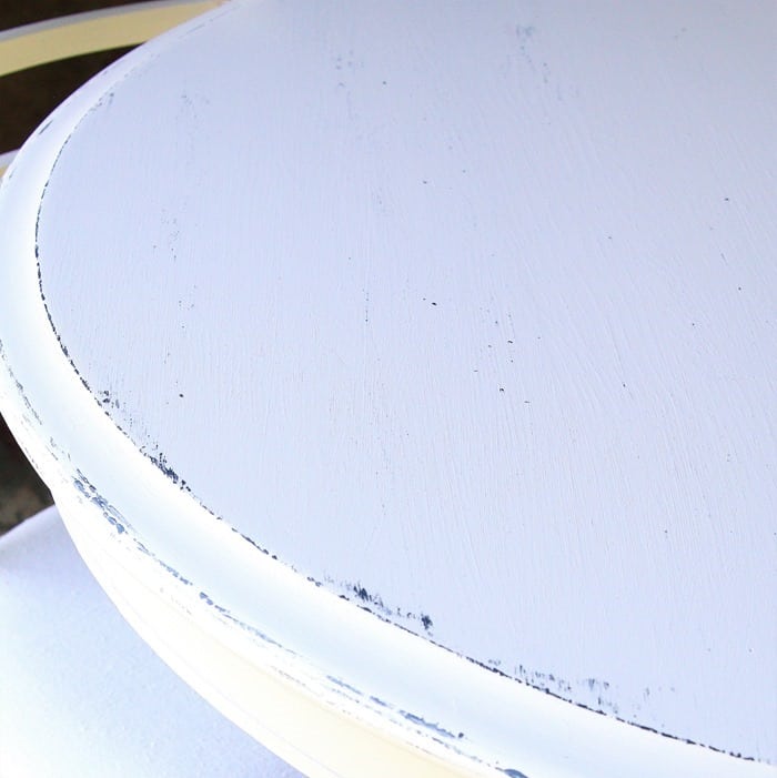 faux distressing on white furniture 