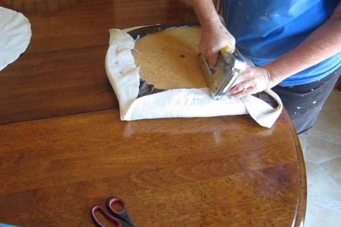 how to cover a chair seat with drop cloth