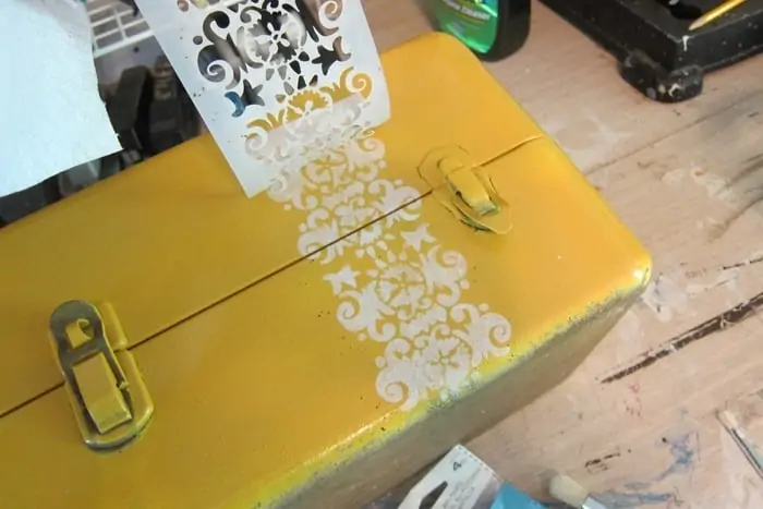 stenciled jewelry box