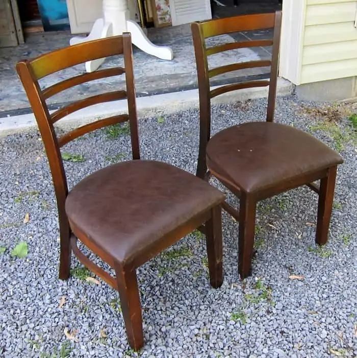 wood chairs to paint white and cover the seats with drop cloths