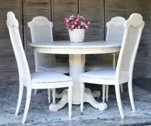 How To Paint Cane Back Chairs And Cover Seats With Drop Cloths
