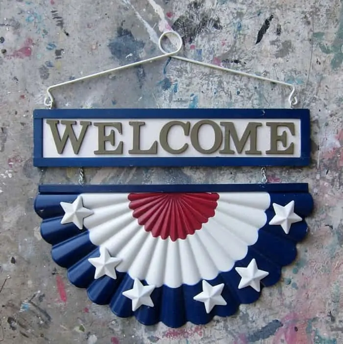 diy supplies for making a welcome shutter sign for Summer