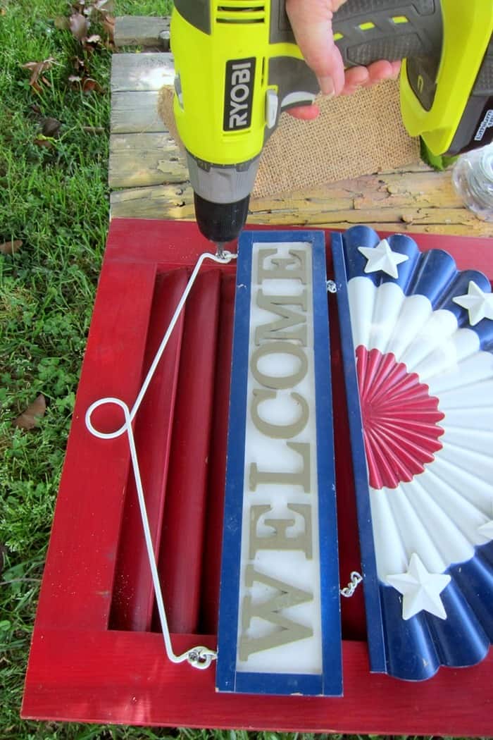 how to make a welcome shutter sign for porch decor or home decor (4)