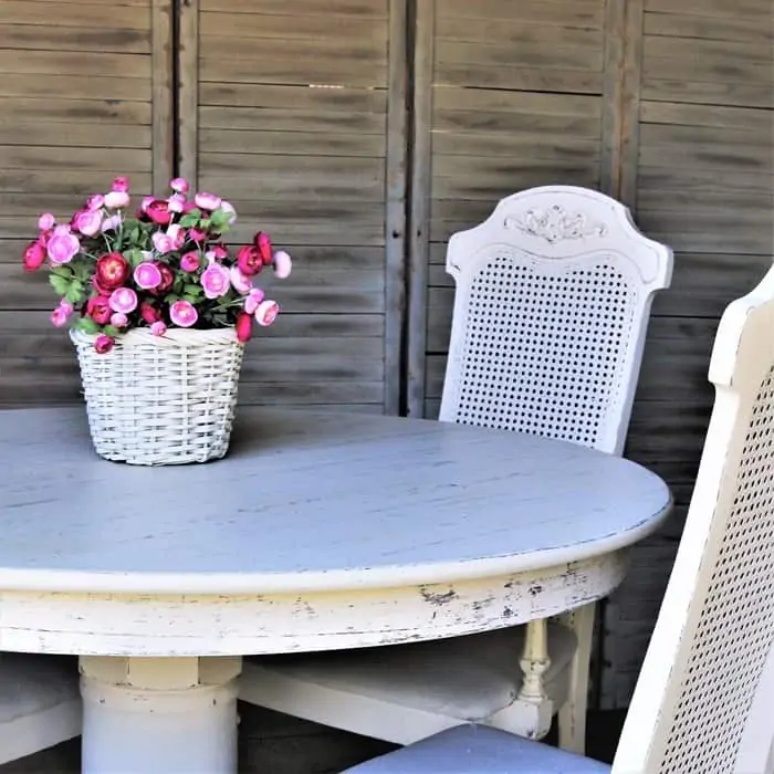 how to paint an oak table and cane back chairs