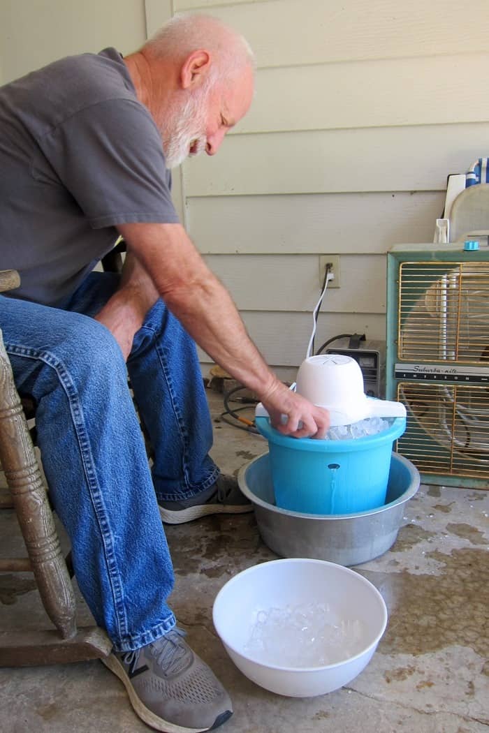 making homemade ice cream