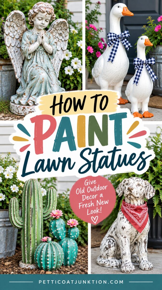 how to repaint old lawn statues