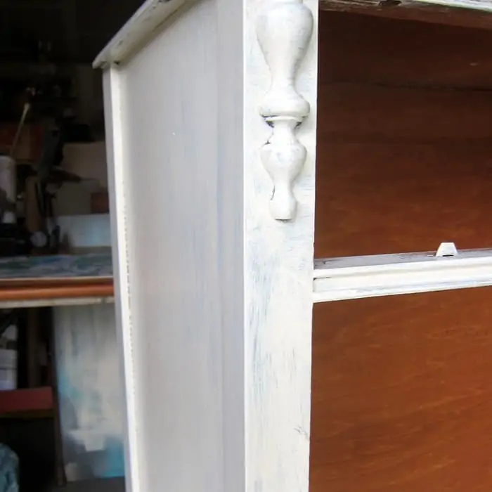 one coat of white paint on furniture