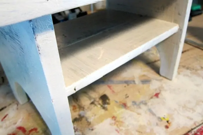 painting a small wood stool