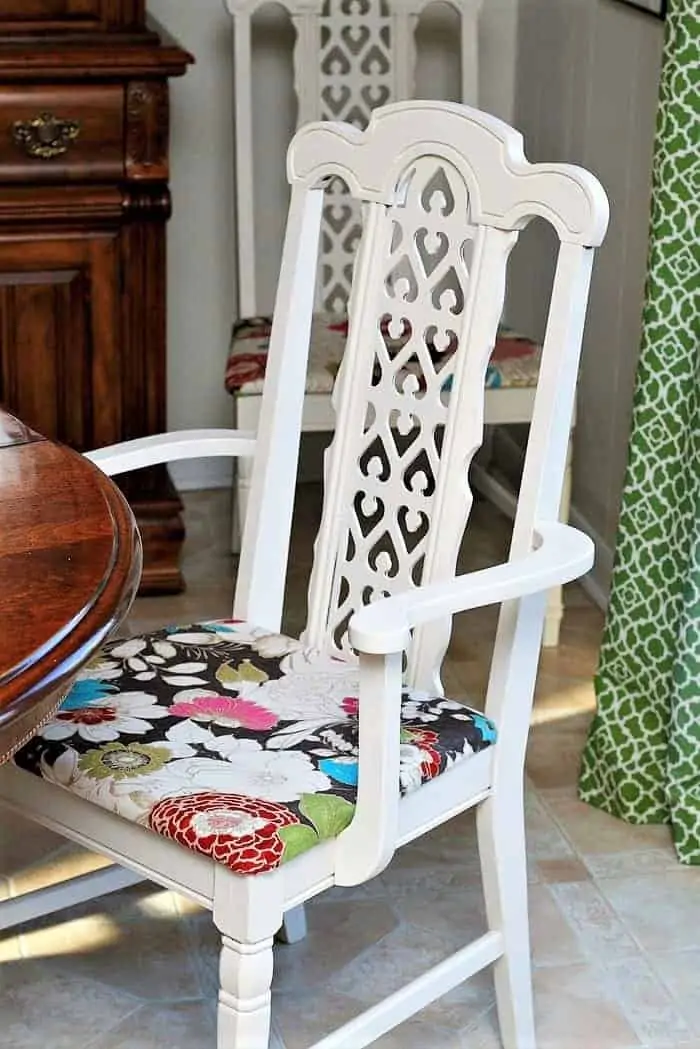 Painted Dining Chairs With Fabric Covered Seats