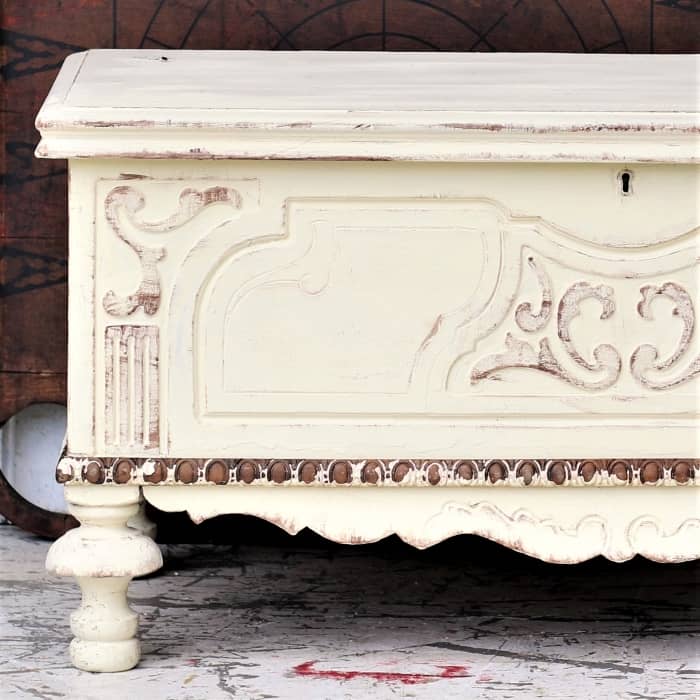how to faux distress and age white paint on furniture
