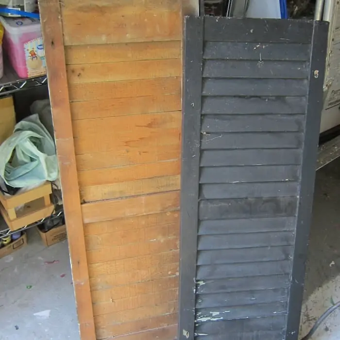 old wood shutters found by Petticoat Junktion at junk shop in Ky