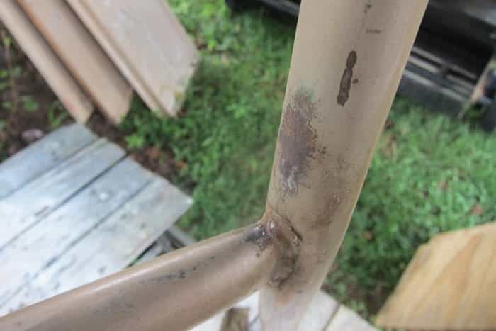 rust on metal chair