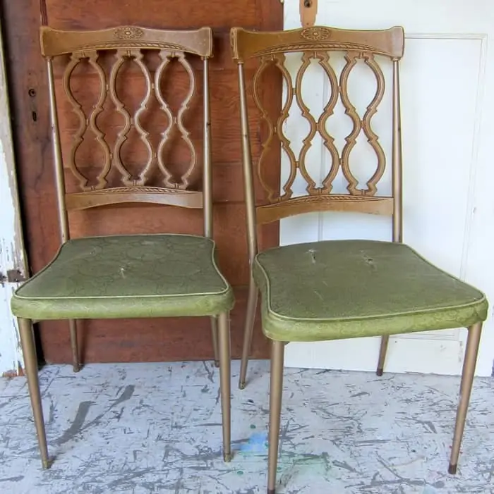 vintage metal dining chairs to paint and redo