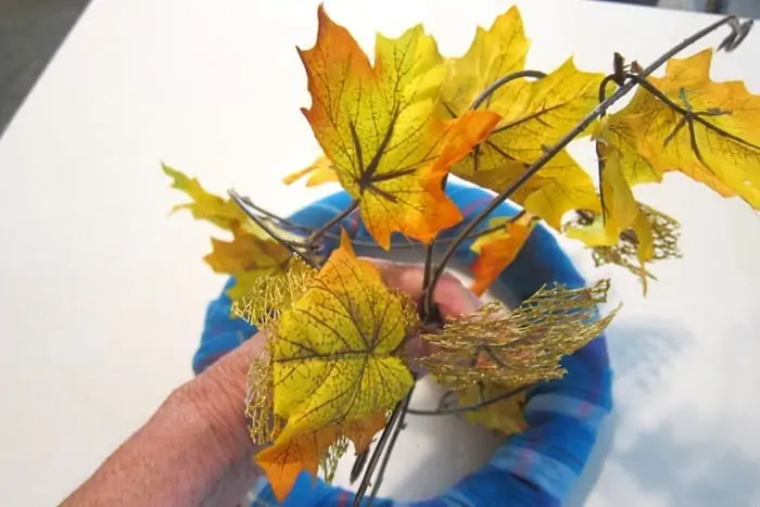 Fall leaf garland from Dollar Tree