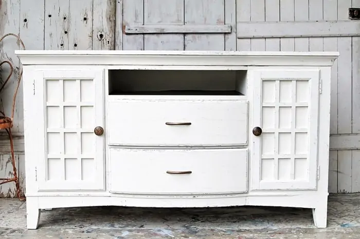 How to paint an entertainment center white