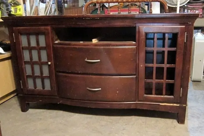 Large entertainment center needs repairs and a paint makeover