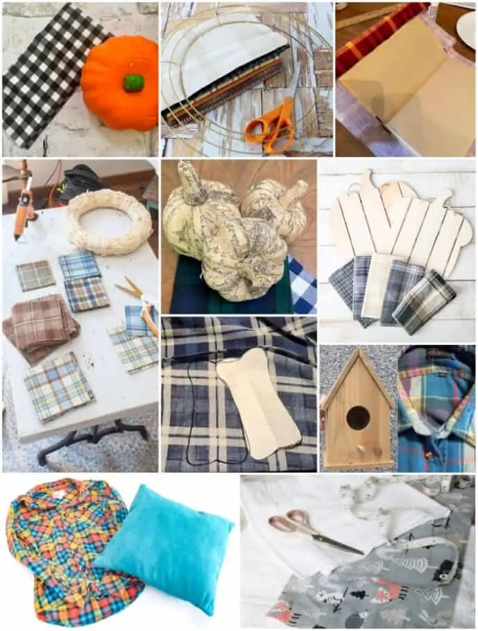 Thrift store decor projects featuring flannel from the team