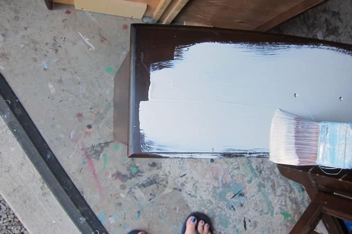 first coat of paint on furniture