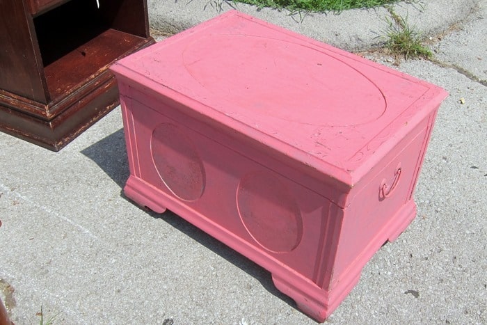 pink painted chest from my favorite junk shop