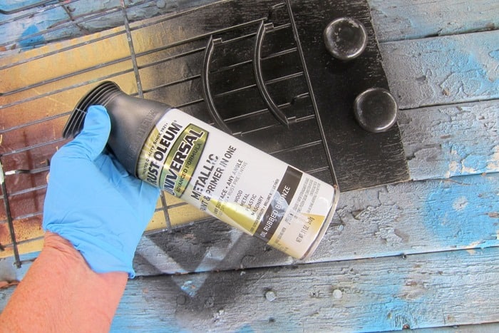 spray paint furniture hardware