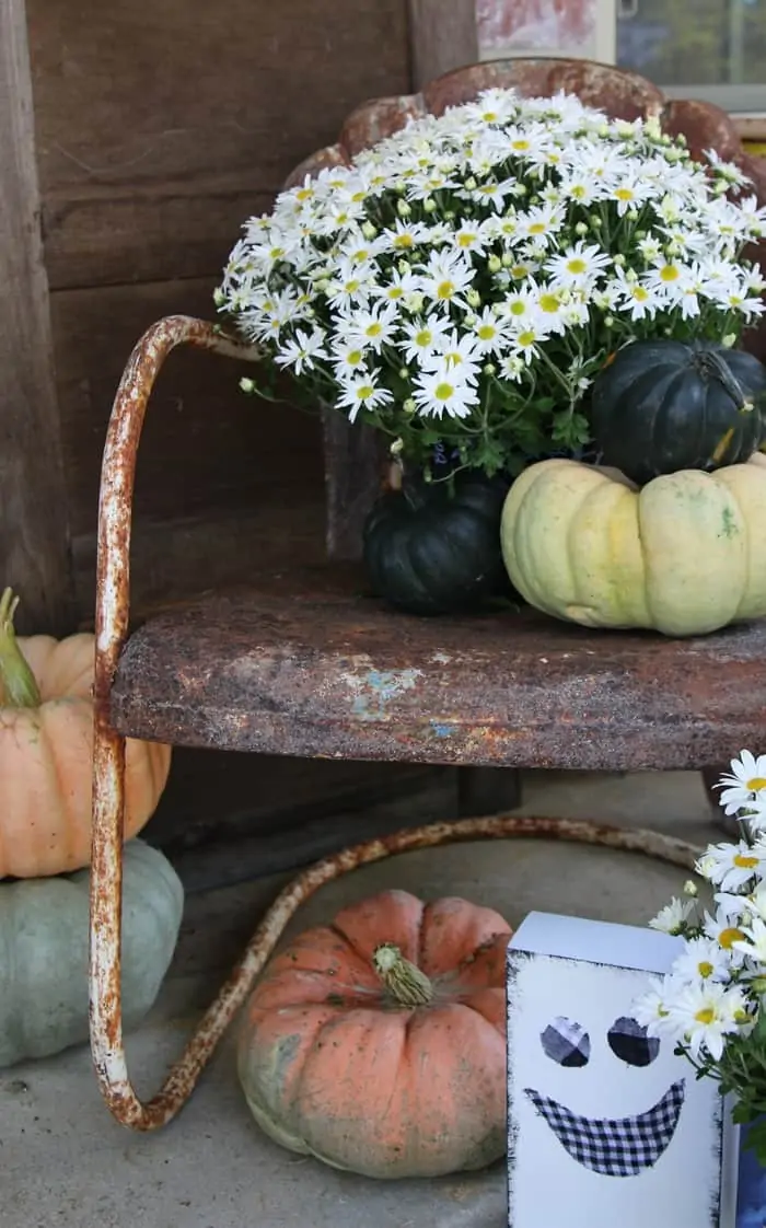 How To Decorate The Porch For Fall With Mums And Vintage Finds (22)