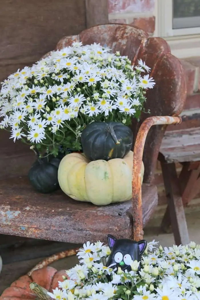 How To Decorate The Porch For Fall With Mums And Vintage Finds (2)