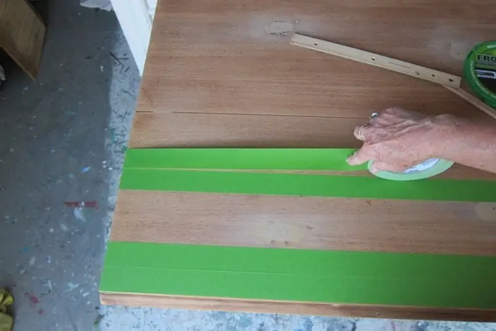 How to paint white stripes on a table top (8)