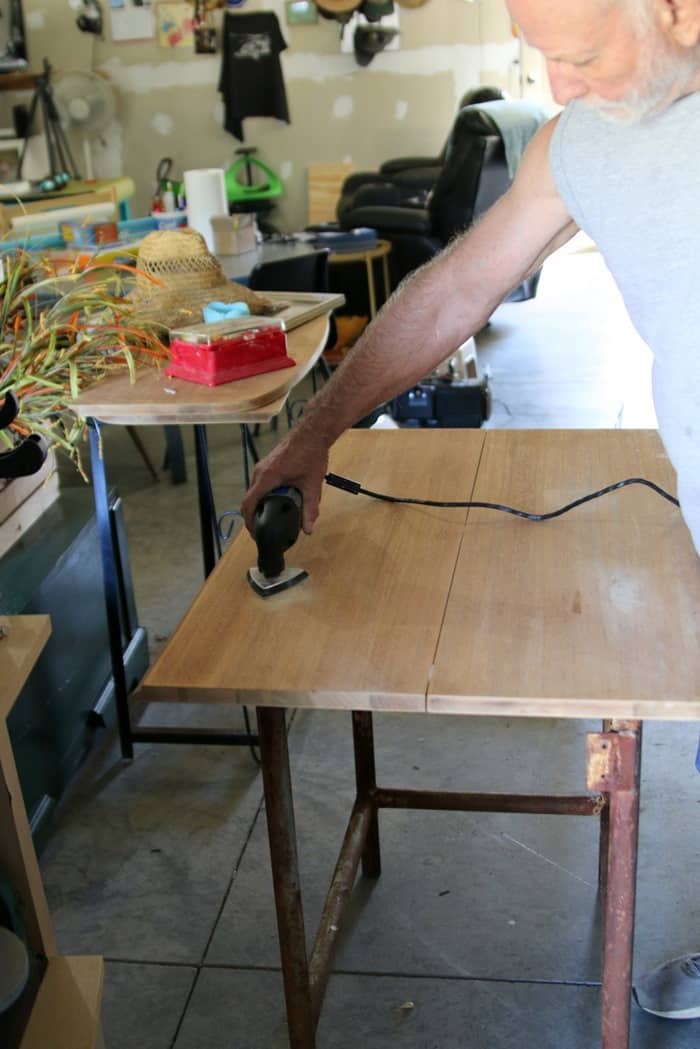sanding wood filler on furniture