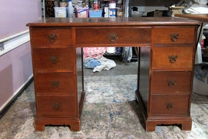 old desk for paint makeover