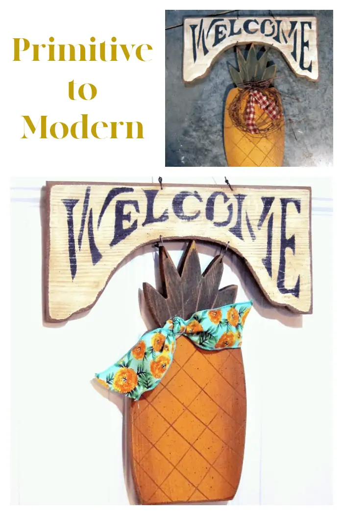 sign makeover from primitive style to modern