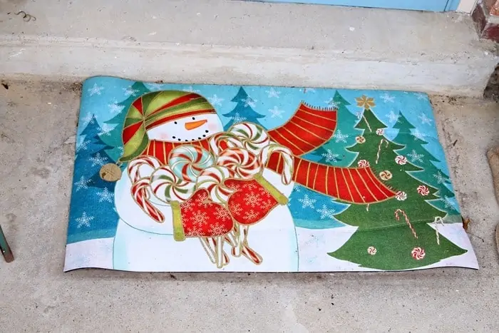 snowman door mat