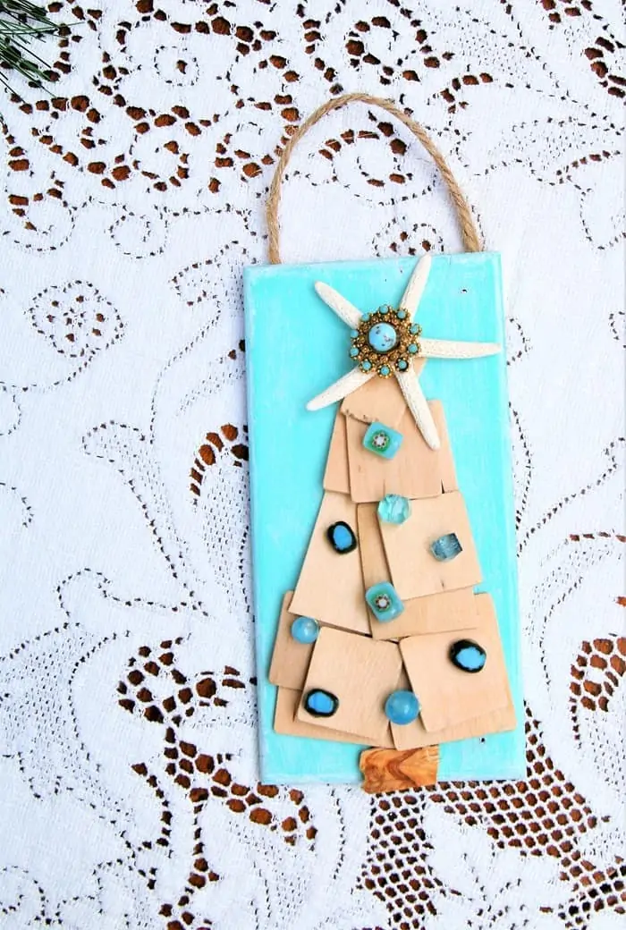 How to make Coastal Christmas Tree Decor with Wood And Beads