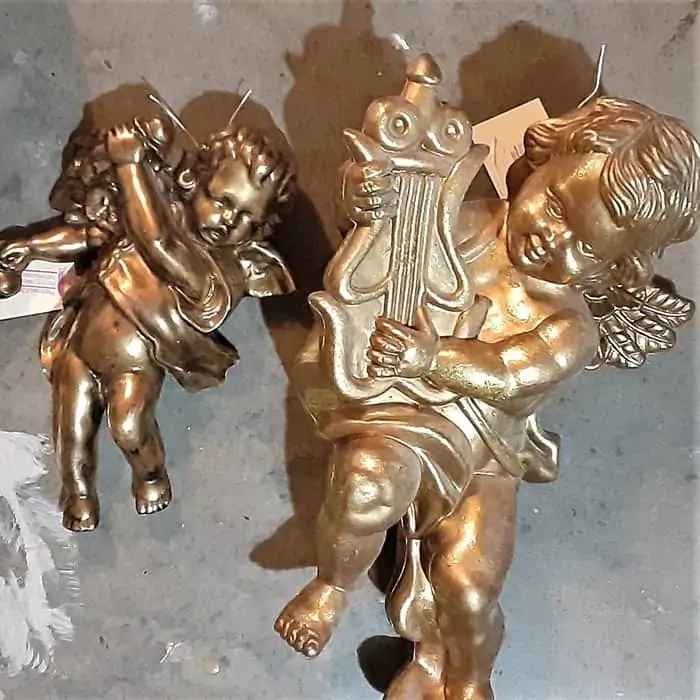 gold color cherub decor