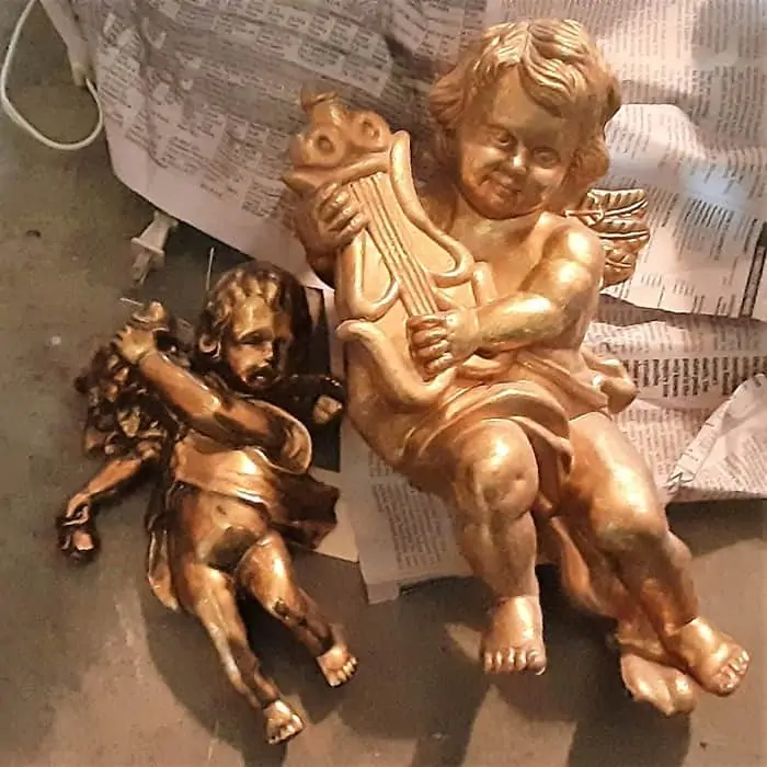 gold tone cherubs