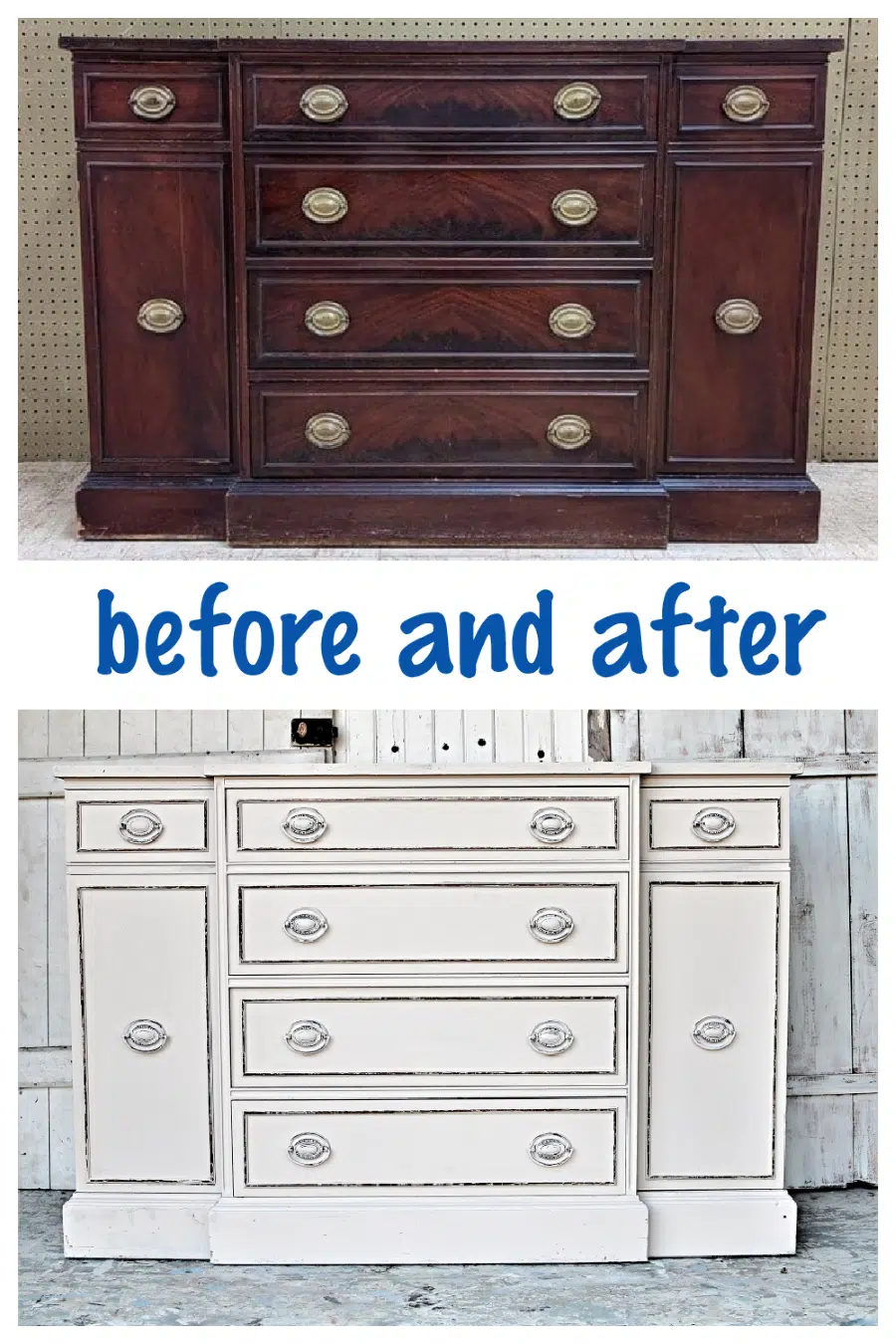 how to paint furniture to look old before and after