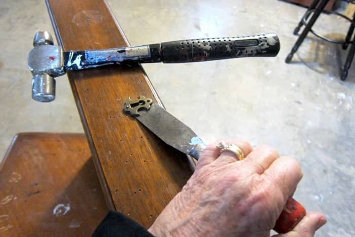 remove hardware from furniture before painting