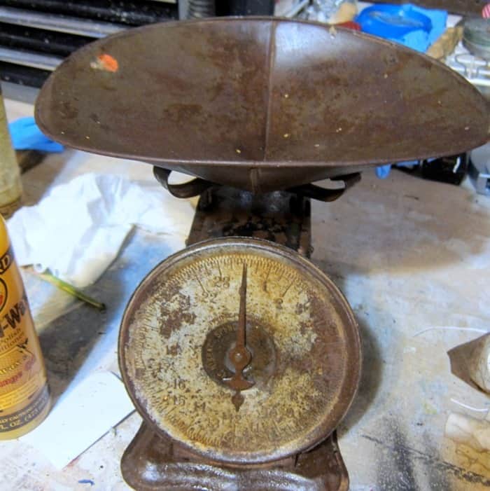 antique coffee grain scale