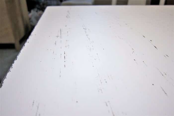 dining table with faux distressing