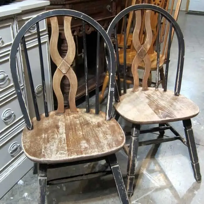pair of used chairs from the junk shop