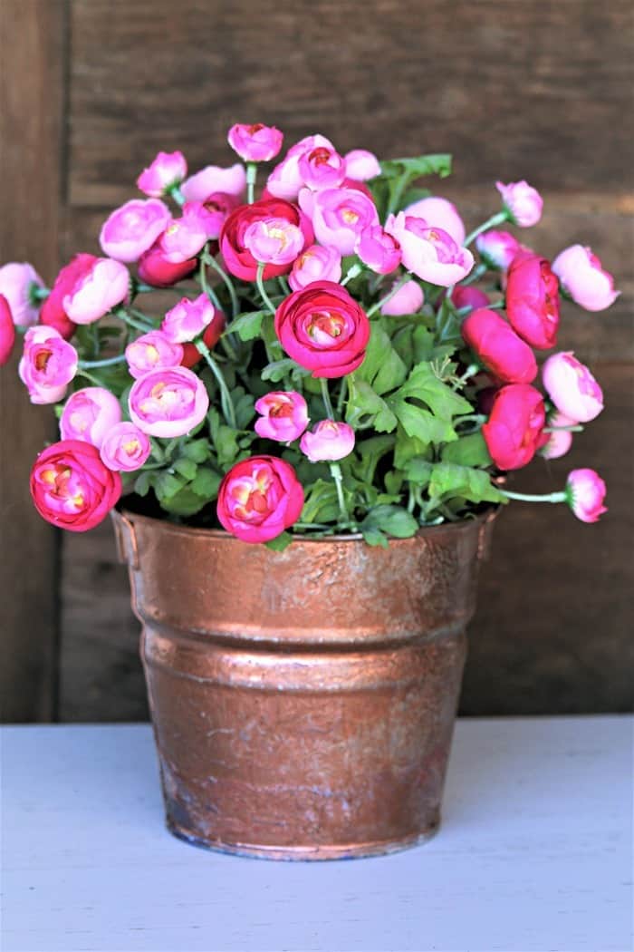 copper color flower pot