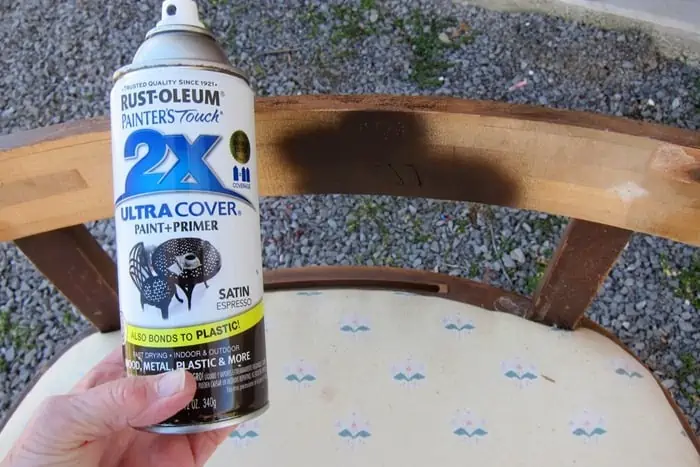 Rust-Oleum brown spray paint for furniture makeover