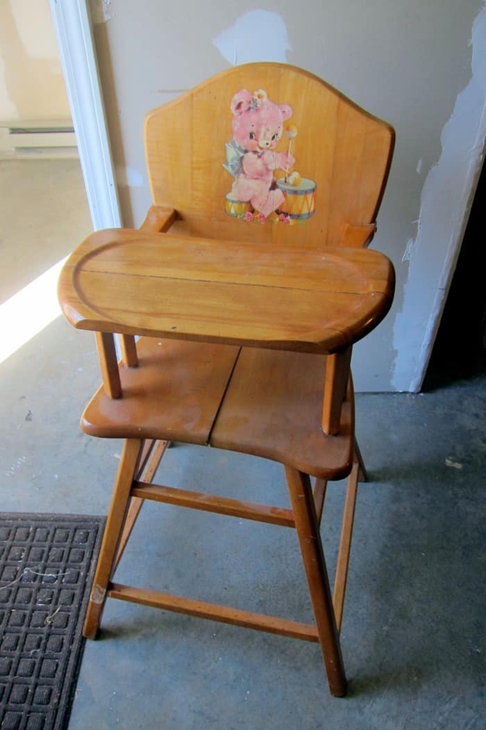 high chair to recycled to a flower planter (2)